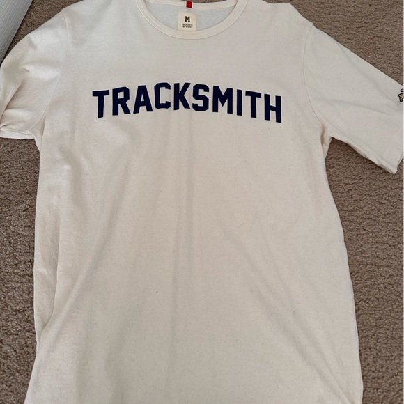 Tracksmith Other - Tracksmith Cream Tee with Navy Logo